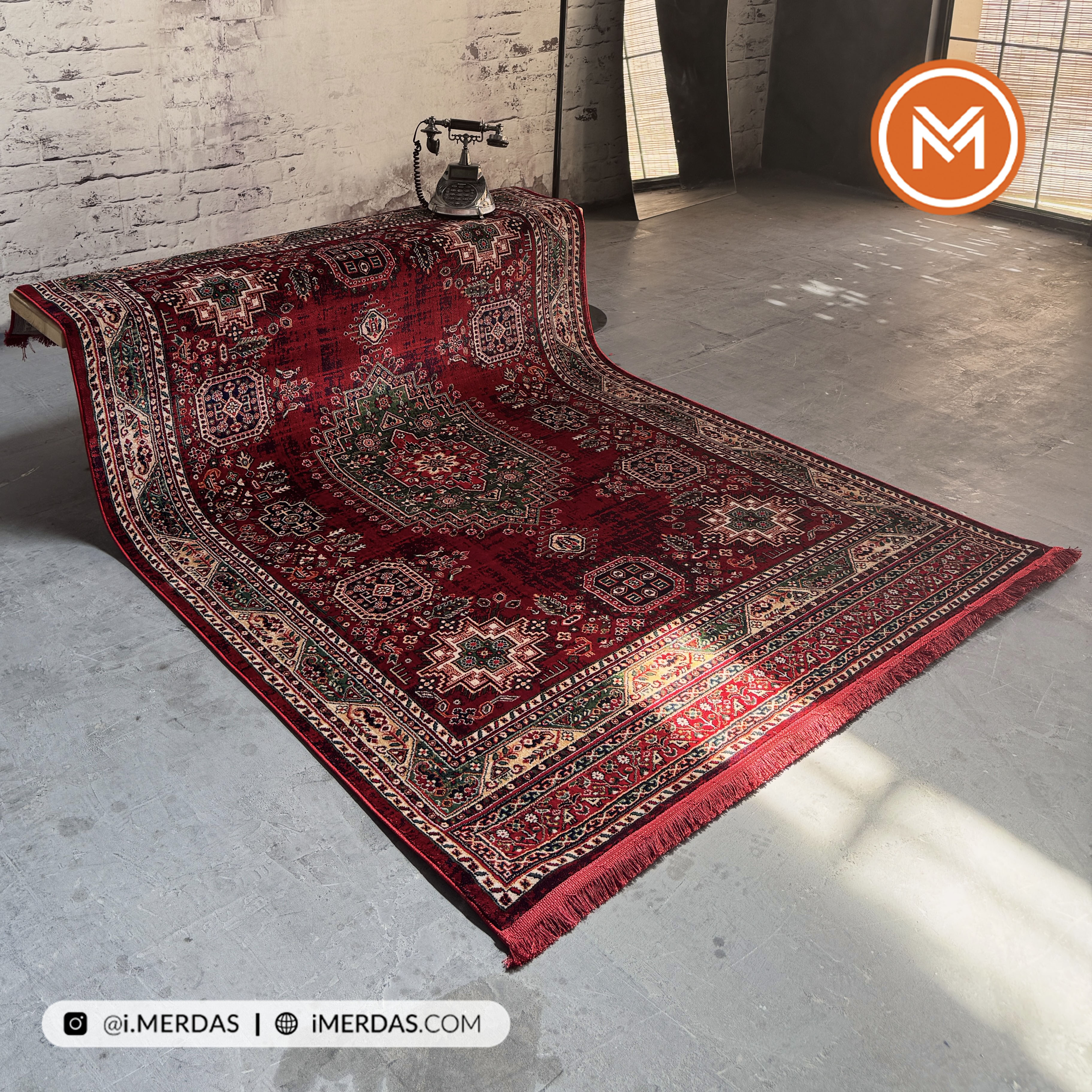 فرش گبه هرمس پلاس کد 6662 زمینه تمام رنگ